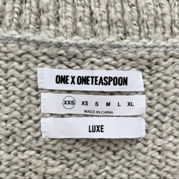 Revolve One Teaspoon Saints & Roses Sweater Chunky Knit Lace Up V-neck Stone XXS - Picture 11 of 16